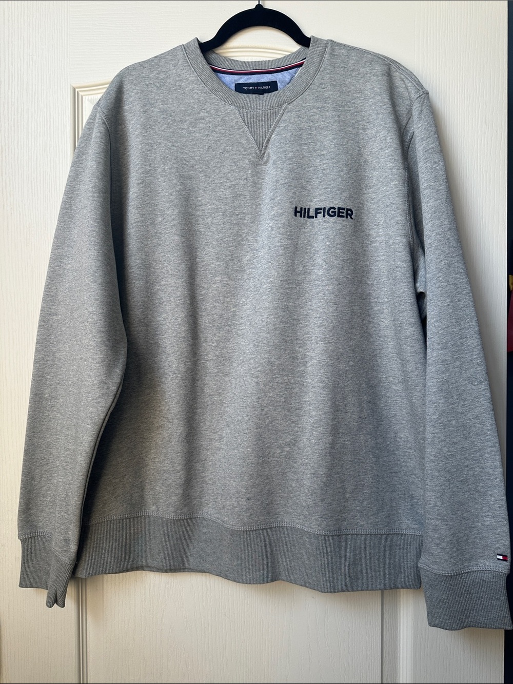 Tommy Hilfiger Light Gray Crewneck Sweatshirt with Logo